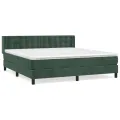 cadre de lit et matelas Vert foncé 180x200cm Velours