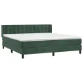 cadre de lit et matelas Vert foncé 180x200cm Velours