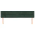 Tête de lit avec oreilles Vert foncé 203x16x78/88 cm Velours
