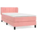 cadre de lit avec matelas Rose 90x200 cm Velours