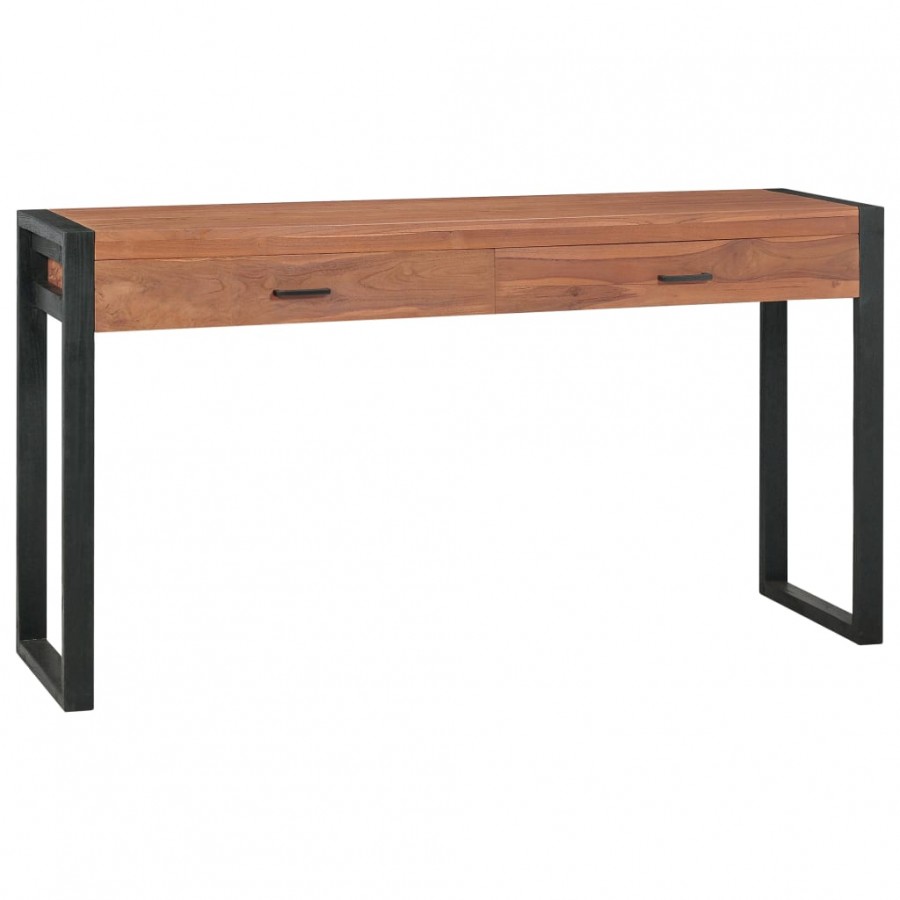 Bureau avec 2 tiroirs 140x40x75 cm Bois de teck