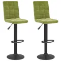 Tabourets de bar lot de 2 vert clair velours