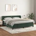 cadre de lit et matelas Vert foncé 180x200cm Velours