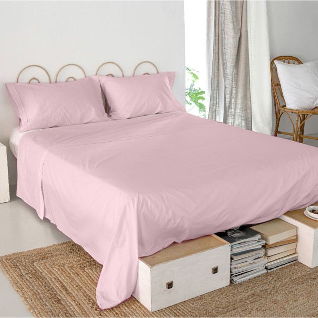 Lenzuolo Superiore HappyFriday Basic Rosa chiaro 210 x 270 cm