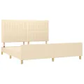 Cadre de lit sans matelas crème 160x200 cm tissu
