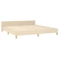 Cadre de lit sans matelas crème 160x200 cm tissu