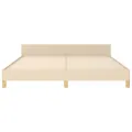 Cadre de lit sans matelas crème 160x200 cm tissu