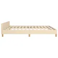 Cadre de lit sans matelas crème 160x200 cm tissu