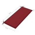 Banc de jardin 2 places avec coussin 120 cm Bois d'eucalyptus