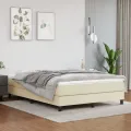 cadre de lit avec matelas Crème 140x190cm Similicuir