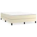 cadre de lit avec matelas Crème 140x190cm Similicuir