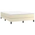 cadre de lit avec matelas Crème 140x190cm Similicuir