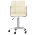 Chaise pivotante de salle à manger Crème Tissu