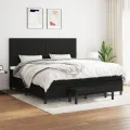 cadre de lit avec matelas Noir 200x200 cm Tissu