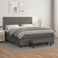 cadre de lit avec matelas Gris 180x200 cm Similicuir