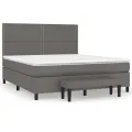 cadre de lit avec matelas Gris 180x200 cm Similicuir