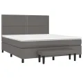 cadre de lit avec matelas Gris 180x200 cm Similicuir