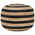 Pouf fait à la main Noir 45 x 30 cm Jute