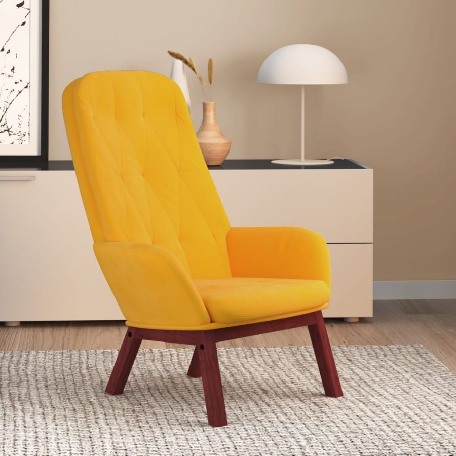 Chaise de relaxation Jaune moutarde Velours