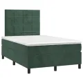 cadre de lit matelas et LED Vert foncé 120x200 cm