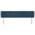 Tête de lit avec oreilles Bleu foncé 163x23x78/88 cm Velours