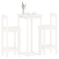 Ensemble de bar 3 pcs Blanc Bois de pin massif