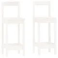 Ensemble de bar 3 pcs Blanc Bois de pin massif