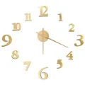 Horloge murale 3D Design moderne Doré 100 cm XXL