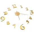 Horloge murale 3D Design moderne Doré 100 cm XXL