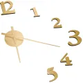 Horloge murale 3D Design moderne Doré 100 cm XXL