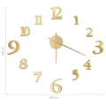 Horloge murale 3D Design moderne Doré 100 cm XXL