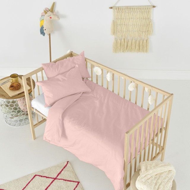 Dekbedovertrek set HappyFriday Basic Kids Licht Roze Wieg voor baby's