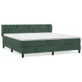 cadre de lit et matelas Vert foncé 160x200cm Velours