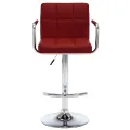 Tabourets de bar lot de 2 rouge bordeaux similicuir