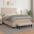 cadre de lit avec matelas Cappuccino 140x190 cm