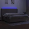 cadre de lit matelas et LED Taupe 200x200 cm Tissu
