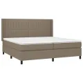 cadre de lit matelas et LED Taupe 200x200 cm Tissu