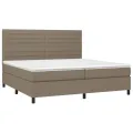 cadre de lit et matelas et LED Taupe 200x200cm Tissu