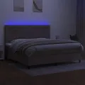 cadre de lit et matelas et LED Taupe 200x200cm Tissu