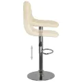 Tabourets de bar lot de 2 crème tissu