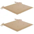 Chaises à manger d'extérieur lot de 2 et coussins Acacia massif