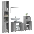 Ensemble de meubles de salle de bain 4 pcs Sonoma gris