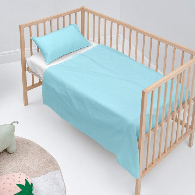 Set beddengoed HappyFriday BASIC KIDS Blauw Wieg voor baby's 2 Onderde