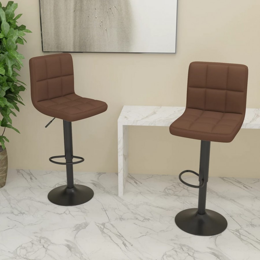 Tabourets de bar lot de 2 marron tissu