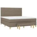 cadre de lit avec matelas Taupe 160x200 cm Tissu