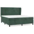 cadre de lit et matelas Vert foncé 160x200cm Velours
