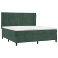 cadre de lit et matelas Vert foncé 160x200cm Velours