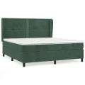 cadre de lit et matelas Vert foncé 160x200cm Velours