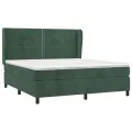 cadre de lit et matelas Vert foncé 160x200cm Velours