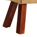 Banc saut de cheval 58 cm marron cuir véritable et manguier